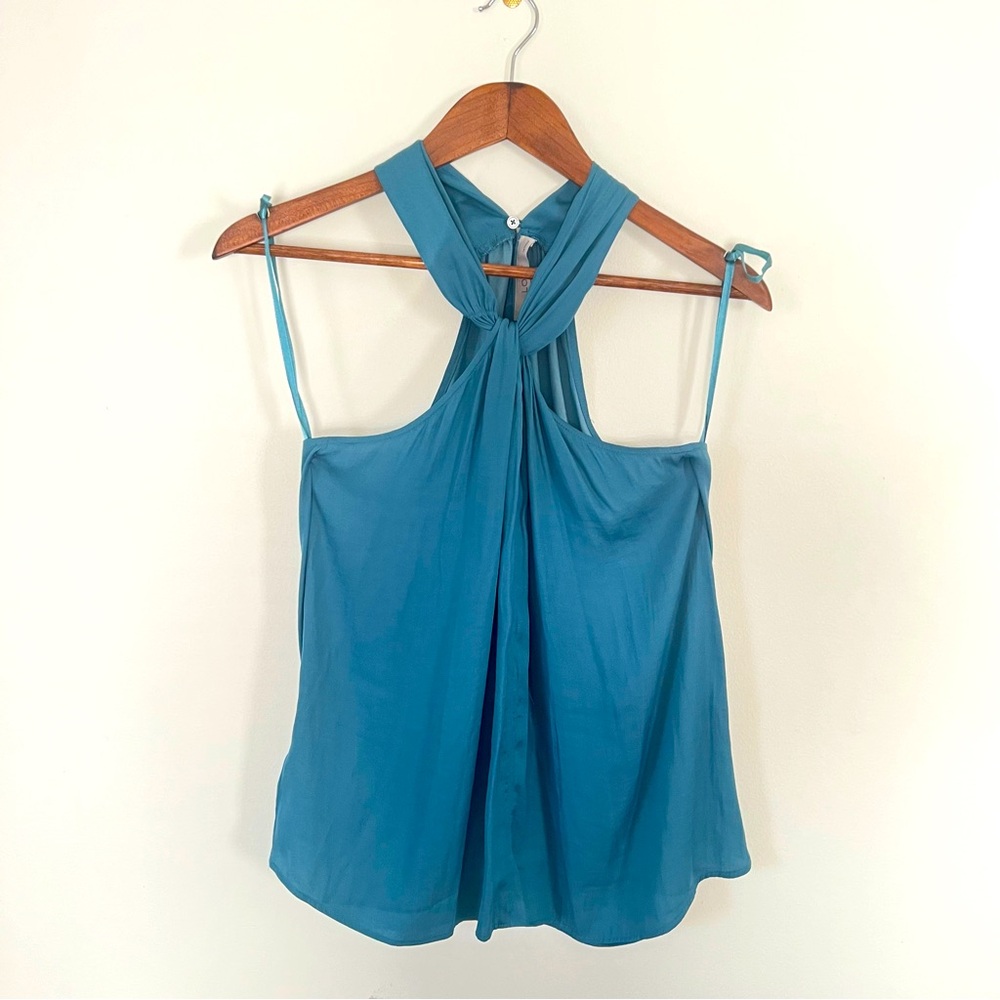 Loft Ann Taylor Women Elegant Blue Halter Top Size MP